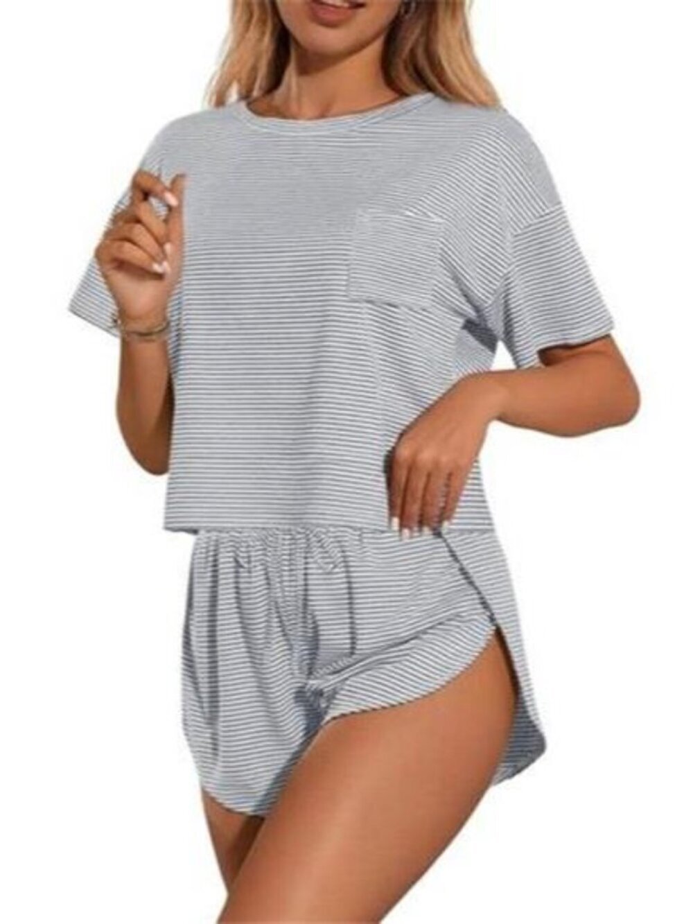 Printed Round Neck Tee and Shorts Set